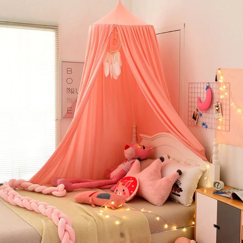 Bed Canopy Breathable Polyester-Cotton Blend With Mounting Kit