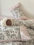 Bedding Set Cotton Percale Toile Print Ruffle Trim