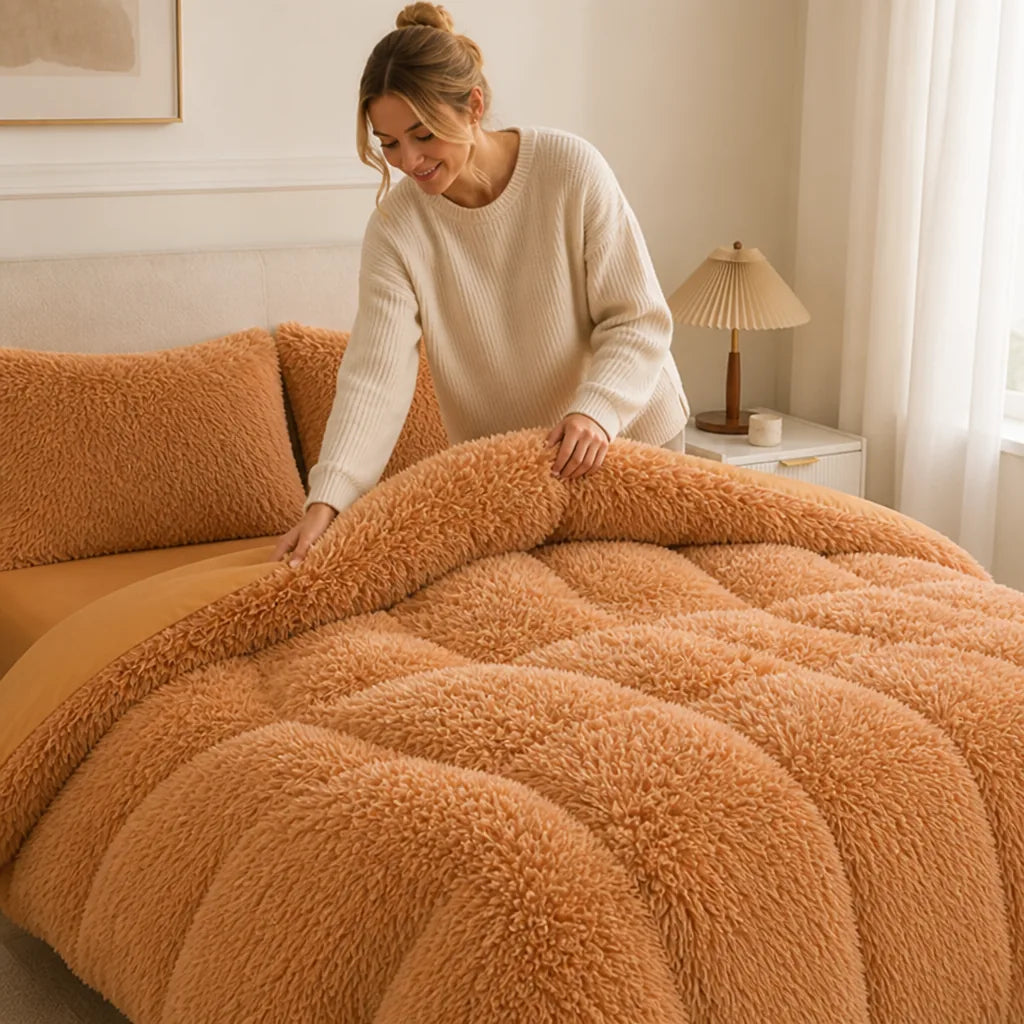 Bedding Set Mink Fleece 4-Piece Machine Washable