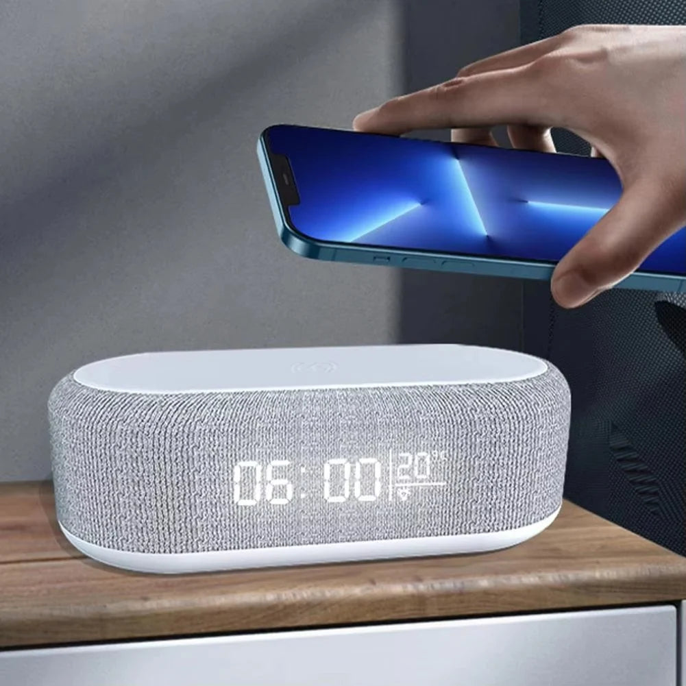 Bedside Alarm Clock 15W Wireless Qi LED Night Light