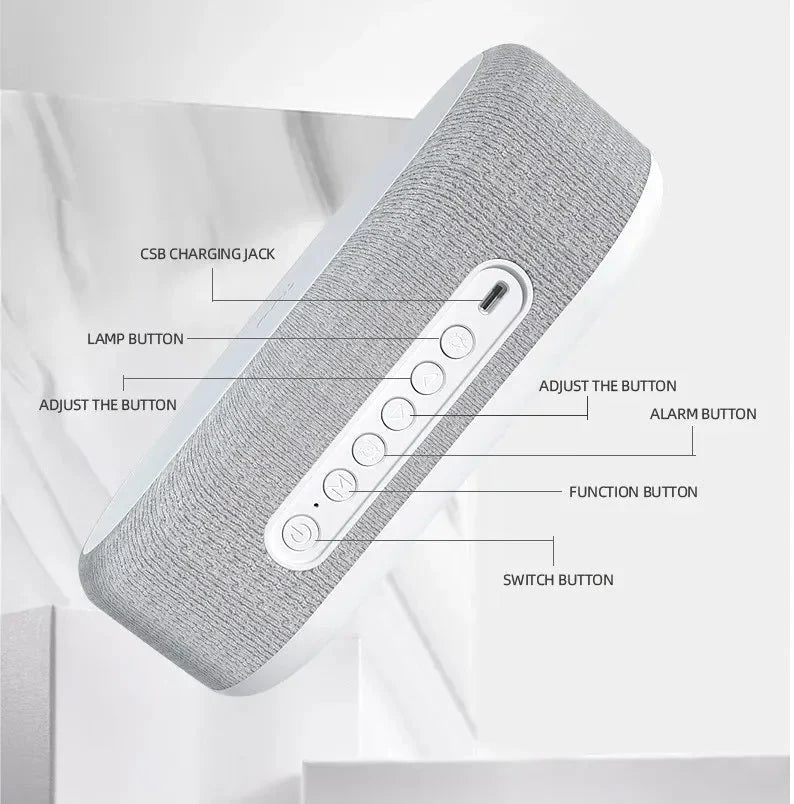 Bedside Alarm Clock 15W Wireless Qi LED Night Light