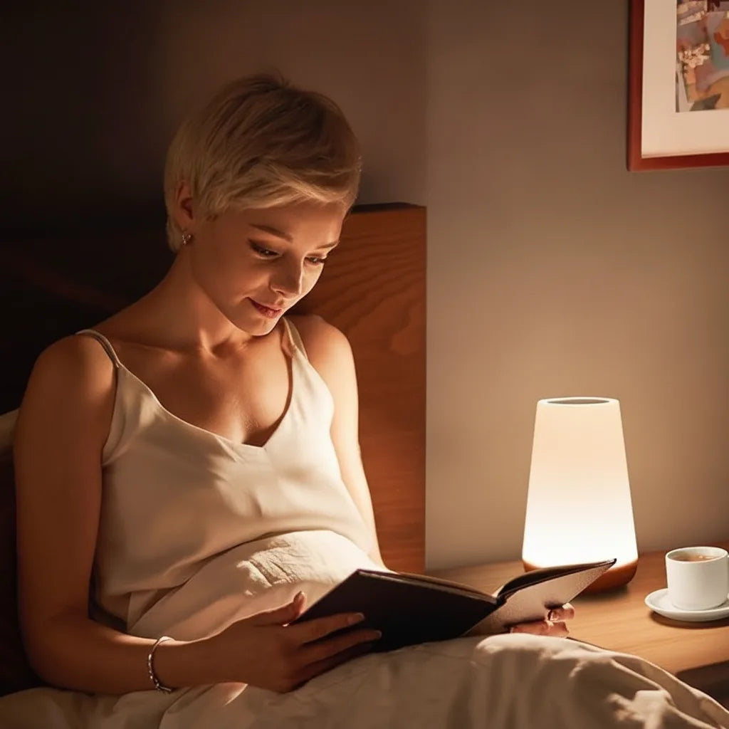 Bedside Table Lamp Touch Dimmable 13-Color USB Rechargeable