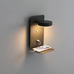Bedside Wall Lamp Touch-Control Dimmable USB Shelf