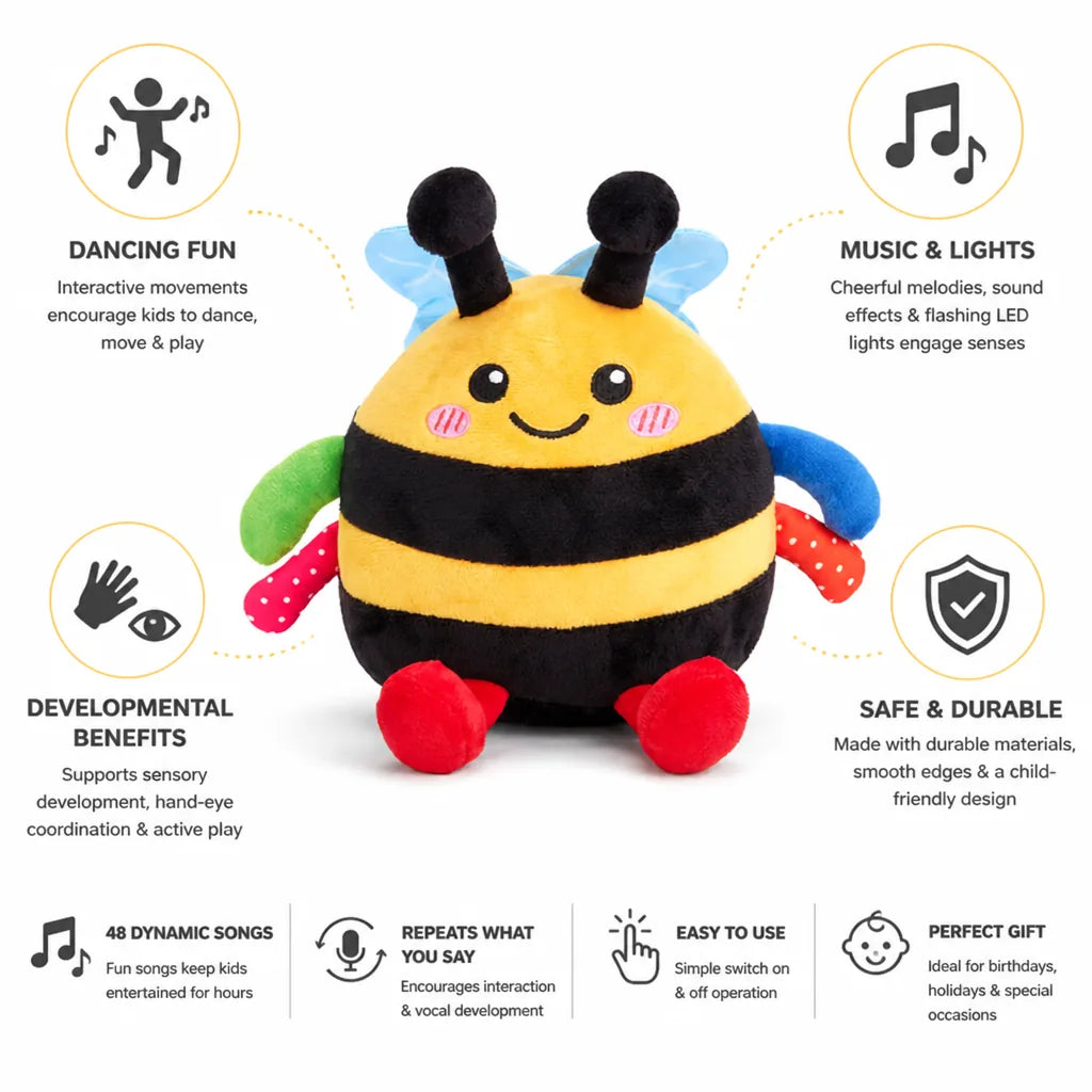 Bee Toy Dancing Motion Music & LED Lights