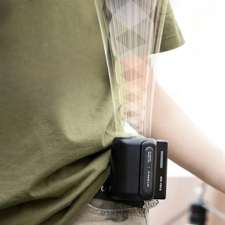 Belt Clip Fan Hands-Free 8-Hour Battery 3 Speeds