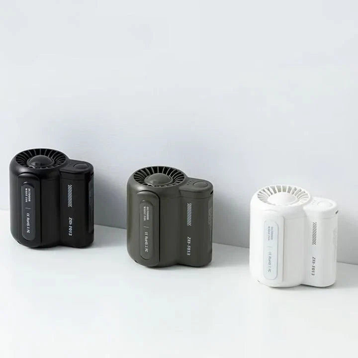 Belt Clip Fan Hands-Free 8-Hour Battery 3 Speeds