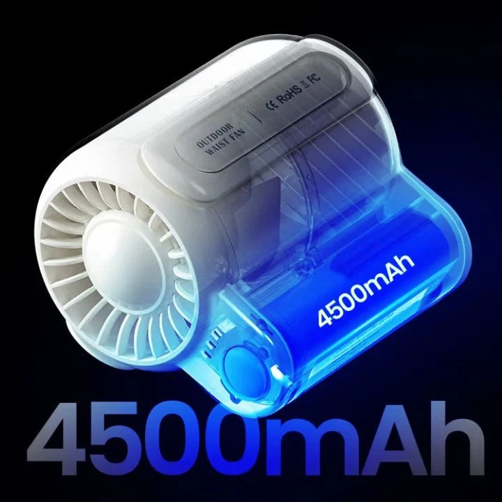Belt Clip Fan Hands-Free 8-Hour Battery Concealed Blades