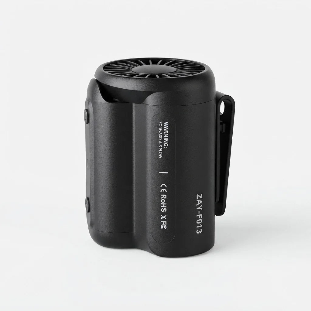 Belt Clip Fan Hands-Free 8-Hour Battery Concealed Blades
