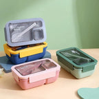 Bento Lunch Box Leak-Proof Silicone Seal Integrated Cutlery