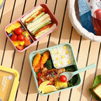 Bento Lunch Box Leak-Proof Silicone Seal Integrated Cutlery