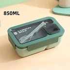 Bento Lunch Box Leak-Proof Silicone Seal Integrated Cutlery