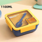 Bento Lunch Box Leak-Proof Silicone Seal Integrated Cutlery