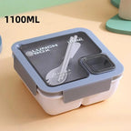 Bento Lunch Box Leak-Proof Silicone Seal Integrated Cutlery