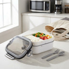Bento Lunchbox Two-Tier Stackable Fork & Spoon