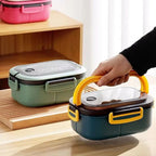 Bento Lunchbox Two-Tier Stackable Fork & Spoon