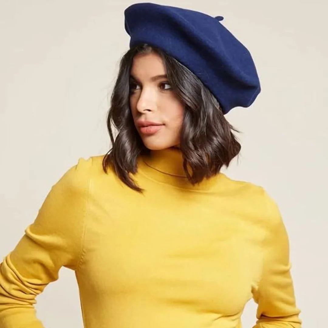 Beret Soft Breathable Wool One-Size Stretch Fit
