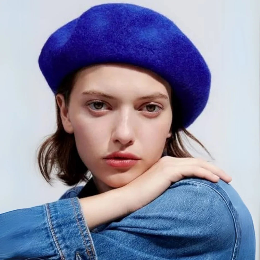 Beret Soft Breathable Wool One-Size Stretch Fit