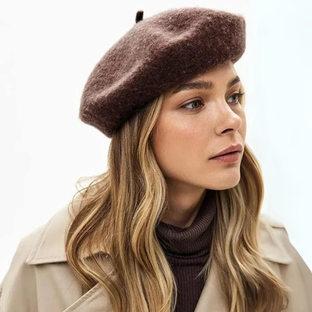 Beret Soft Breathable Wool One-Size Stretch Fit