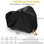 Bicycle Cover Waterproof UV-Resistant Windproof Fasteners