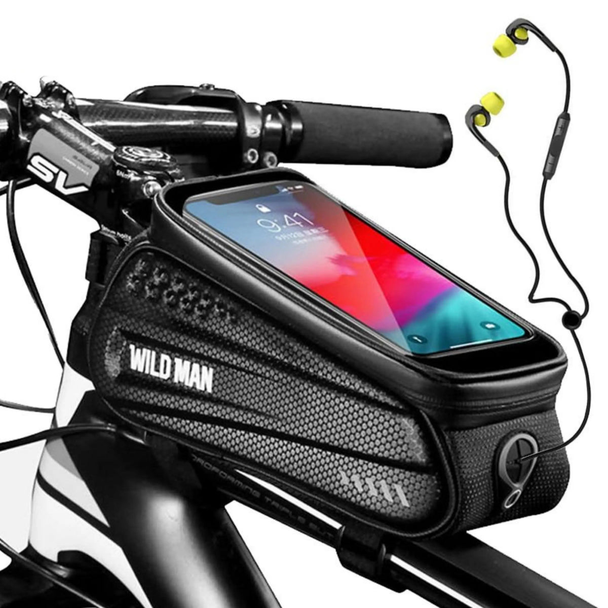 Bicycle Frame Phone Bag Splash-Resistant Touchscreen Hard Shell