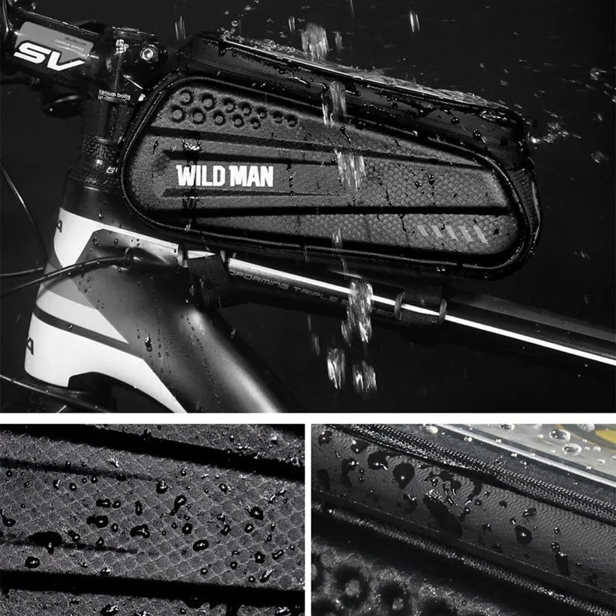 Bicycle Frame Phone Bag Splash-Resistant Touchscreen Hard Shell