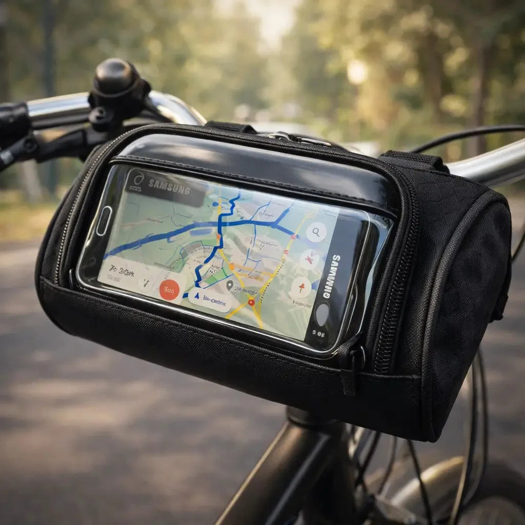 Bicycle Handlebar Bag Touchscreen Window Water-Resistant Nylon