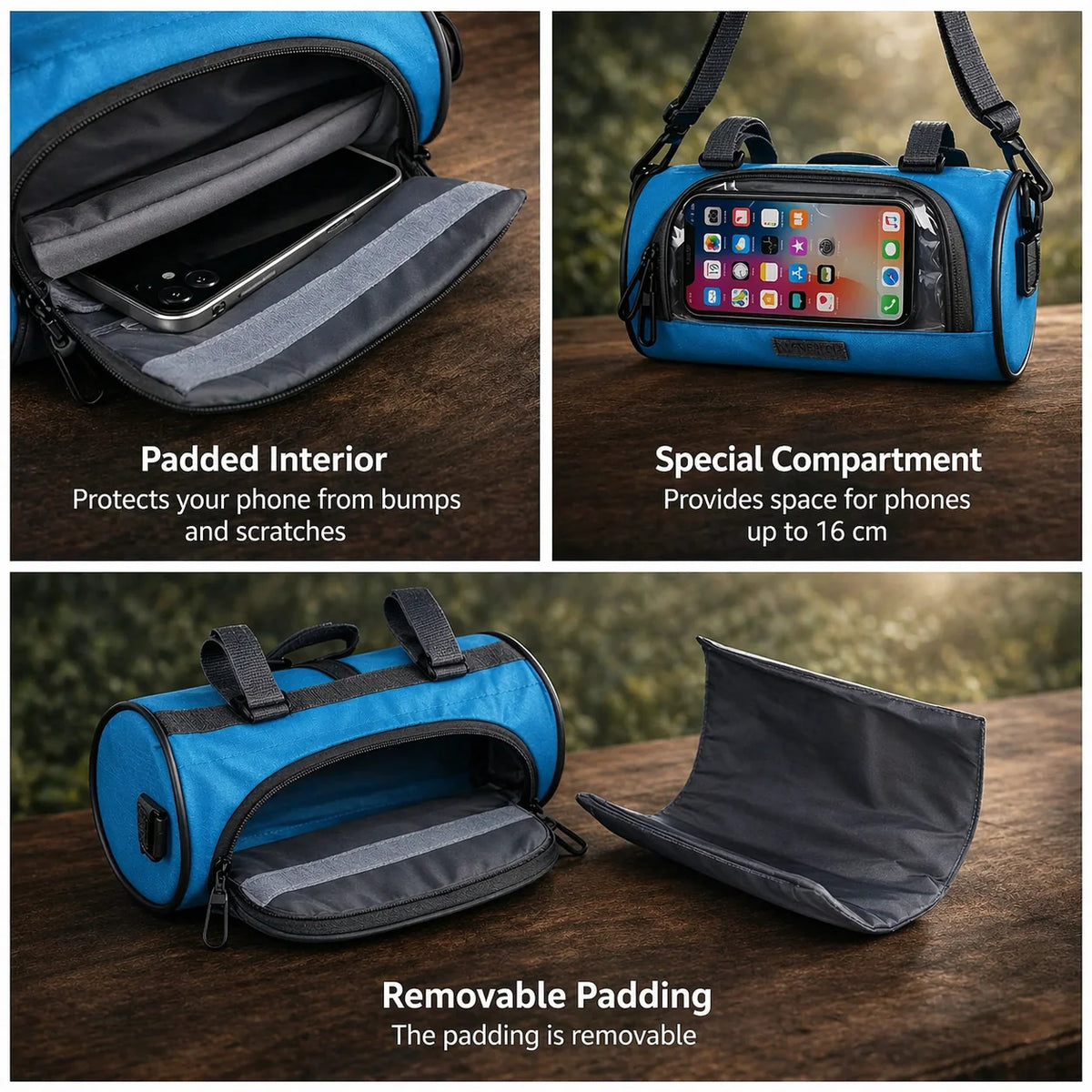 Bicycle Handlebar Bag Touchscreen Window Water-Resistant Nylon