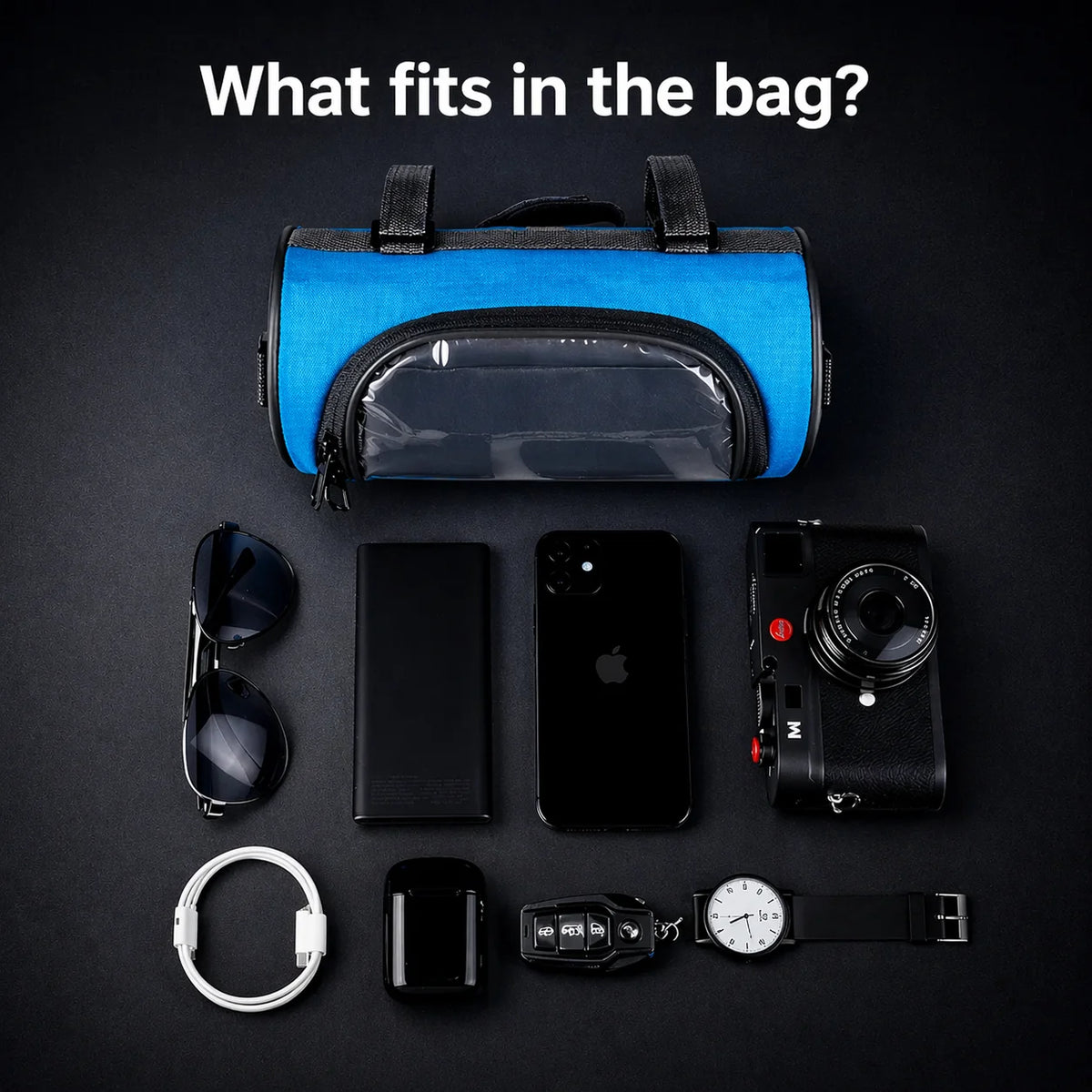 Bicycle Handlebar Bag Touchscreen Window Water-Resistant Nylon