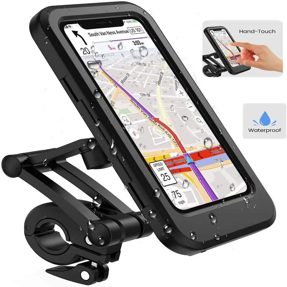 Bicycle Phone Mount Waterproof Touchscreen 360 Degree Rotation
