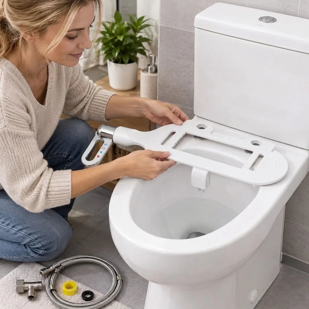 Bidet Attachment Dual Nozzles & Adjustable Pressure