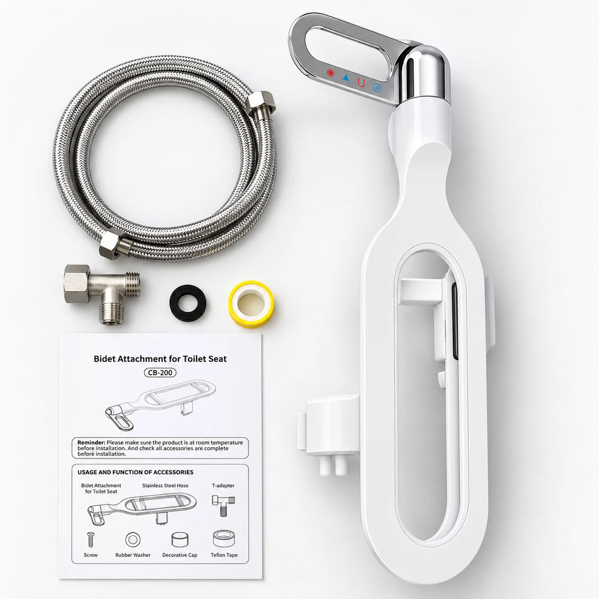 Bidet Attachment Dual Nozzles & Adjustable Pressure