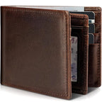 Bifold Wallet Genuine Leather RFID-Blocking Slim Design