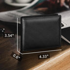Bifold Wallet Genuine Leather RFID-Blocking Slim Design