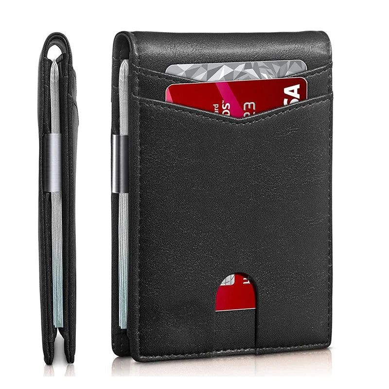 Bifold Wallet RFID Blocking Scratch-Resistant Microfiber Money Clip