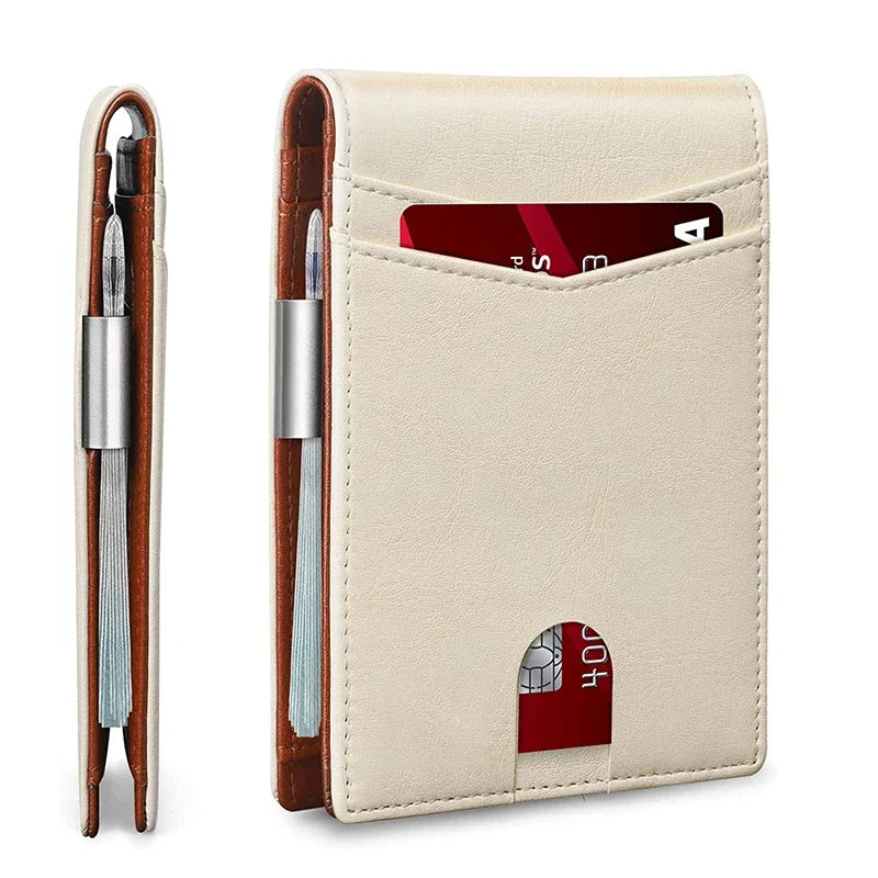 Bifold Wallet RFID Blocking Scratch-Resistant Microfiber Money Clip