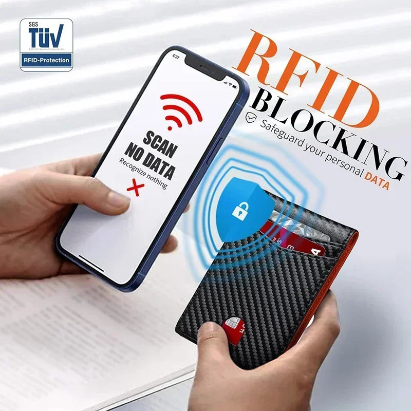 Bifold Wallet RFID Blocking Scratch-Resistant Microfiber Money Clip