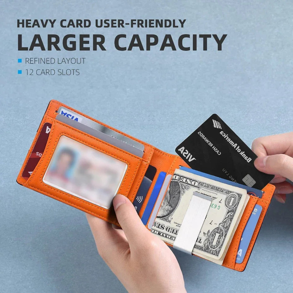Bifold Wallet RFID Blocking Scratch-Resistant Microfiber Money Clip