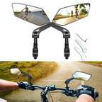 Bike Handlebar Mirrors HD Flat Glass 360° Rotating Foldable Pair