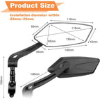 Bike Handlebar Mirrors HD Flat Glass 360° Rotating Foldable Pair
