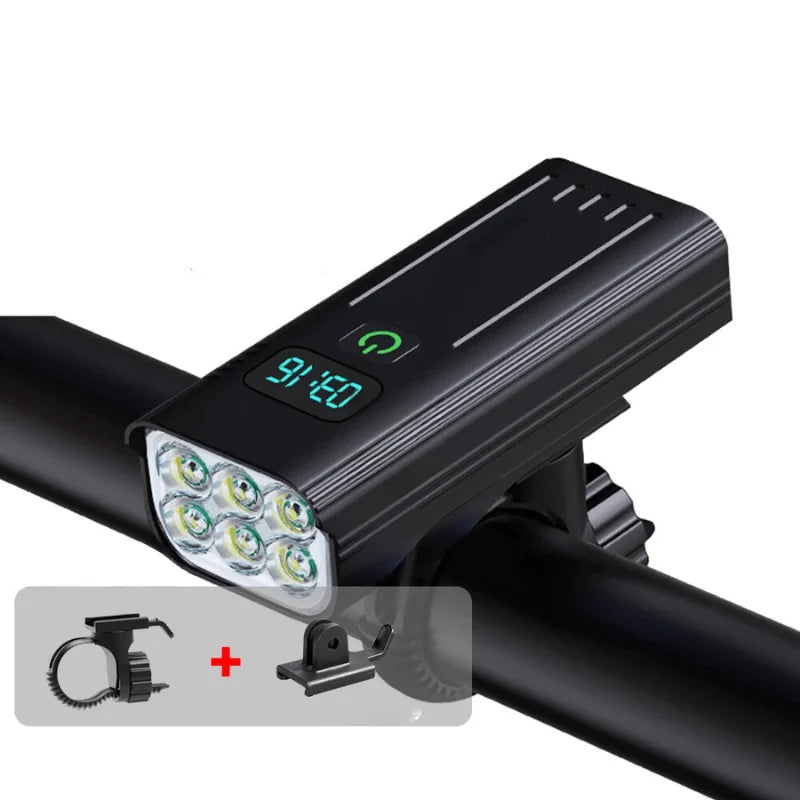 Bike Light 5000 Lumens USB-C Rechargeable Digital Battery Display