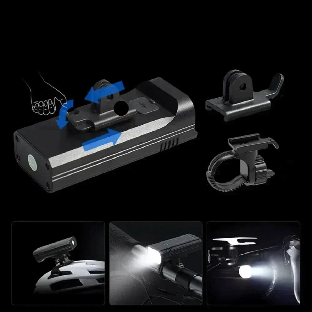 Bike Light 5000 Lumens USB-C Rechargeable Digital Battery Display