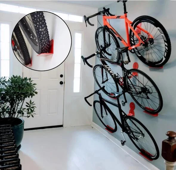 Bike Rack Wall-Mounted Pedal-Mount 150 lb Capacity