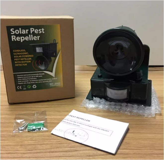 Bird Repellent Ultrasonic Motion-Activated Solar-Powered
