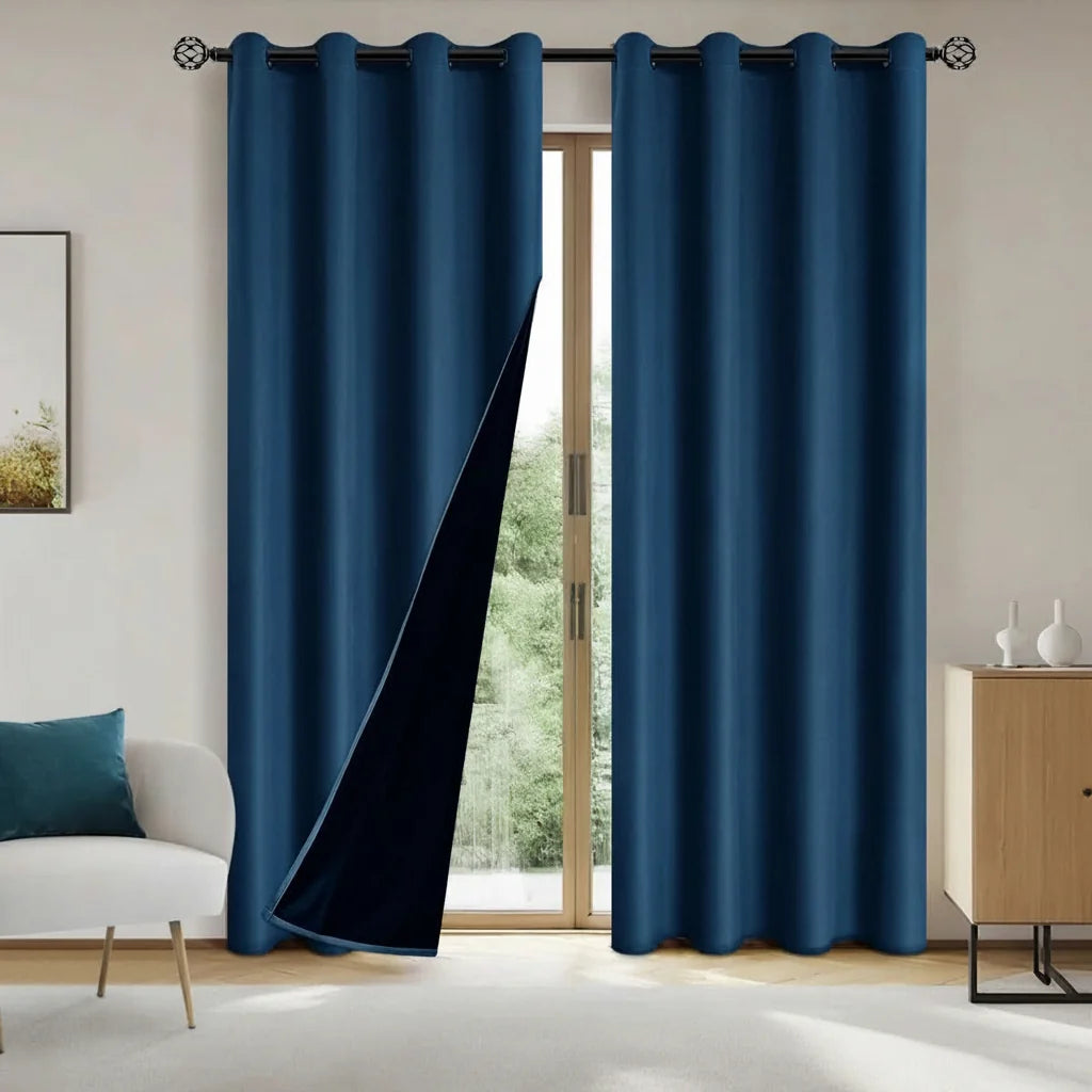 Blackout Curtains 100% Light Blocking Thermal Insulated Set of 2