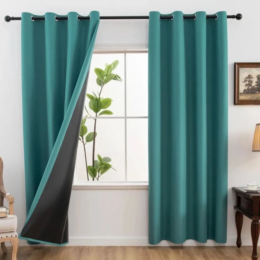 Blackout Curtains 100% Light Blocking Thermal Insulated Set of 2