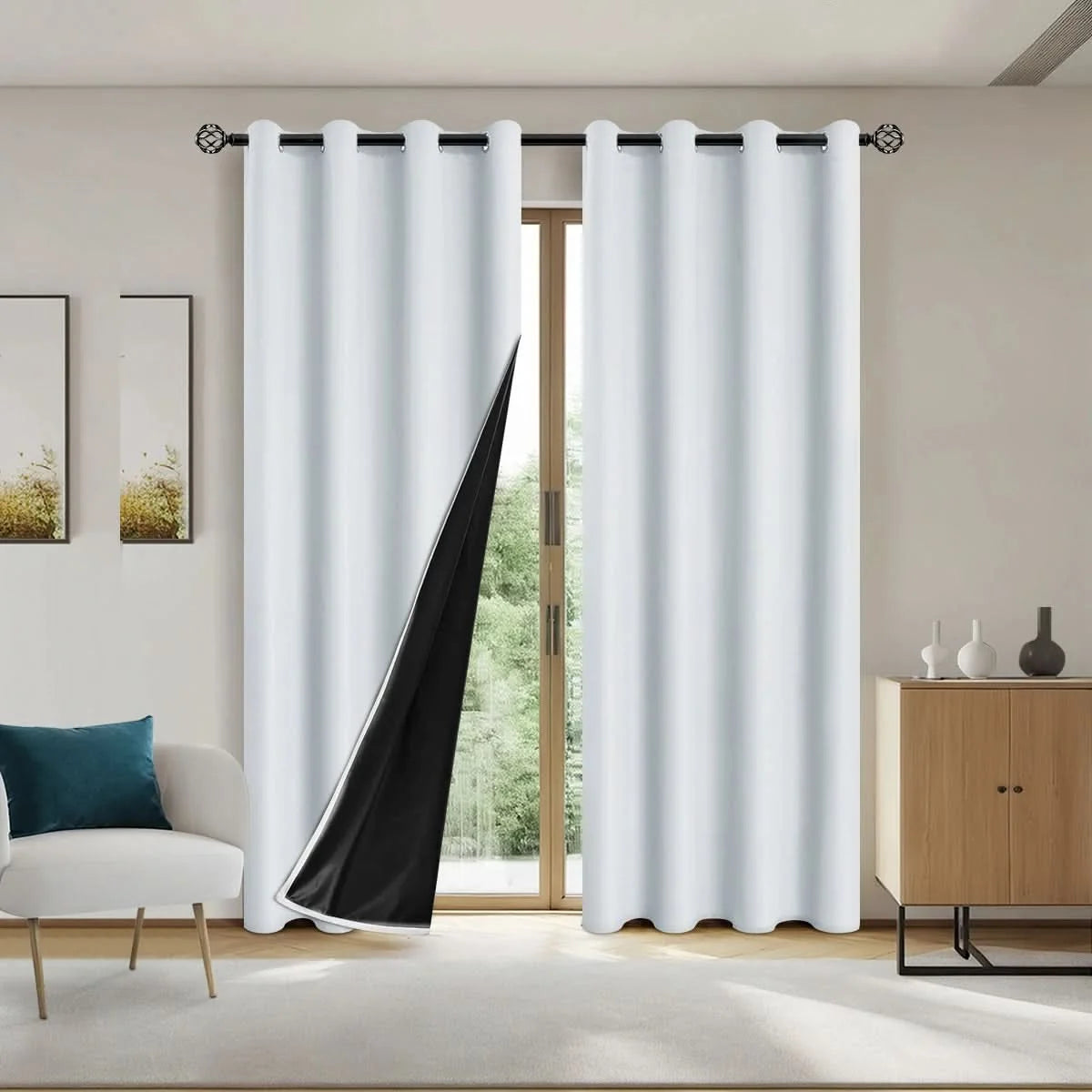 Blackout Curtains 100% Light Blocking Thermal Insulated Set of 2