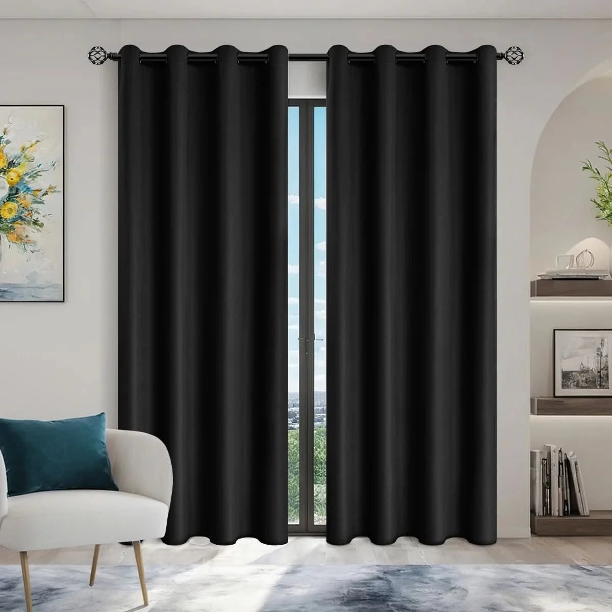 Blackout Curtains 100% Light Blocking Thermal Insulated Set of 2