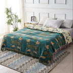 Blanket 100% Cotton Reversible Bird Design Machine Washable