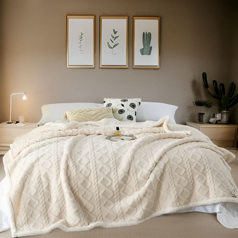Blanket Double-Sided Polyester Fleece Lightweight & Machine-Washable