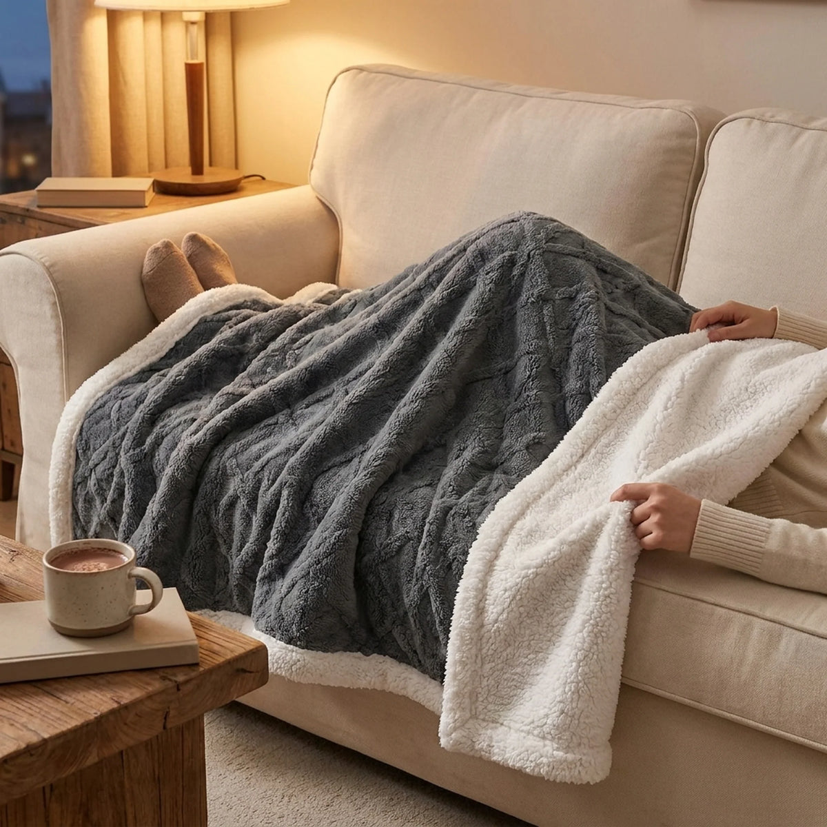 Blanket Double-Sided Polyester Fleece Lightweight & Machine-Washable